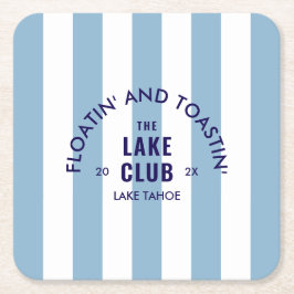 Floatin' and Toastin' Der Club Blue Strip Rechteckiger Pappuntersetzer