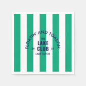 Floatin' and Toastin' The Lake Club Green Strip Serviette (Vorderseite)