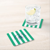 Floatin' and Toastin' The Lake Club GreenStripe Rechteckiger Pappuntersetzer (Vor Ort)