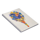 Floating Abstract City Cubes Watercolor Geometric Notizblock (Rechte Seite)