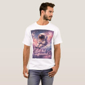 Floating Astronaut Coffee Lover Funny Space T-Shirt (Vorne ganz)