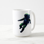 Floating Astronaut in Space Suit Illustration Kaffeetasse (VorderseiteRechts)