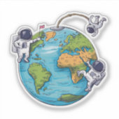 Floating Astronauten Aufkleber (Vorderseite)