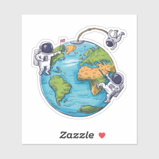 Floating Astronauten Aufkleber (Blatt)