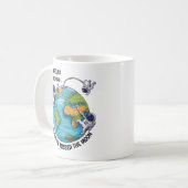 Floating Astronauten Kaffeetasse (Vorderseite Links)