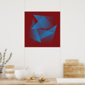 Floating Blue Fragments Poster (Küche)