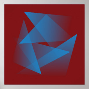 Floating Blue Fragments Poster