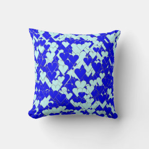 Floating Blue Hearts Kissen