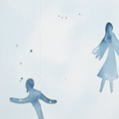 Floating Blue Watercolor Figures Tapete (Naht)