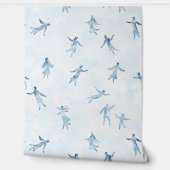 Floating Blue Watercolor Figures Tapete (Abrollen)