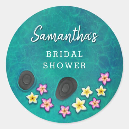 Floating-Blume Wellness-Center-Party-Sticker Runder Aufkleber (Vorderseite)