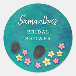 Floating-Blume Wellness-Center-Party-Sticker Runder Aufkleber