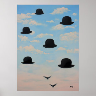 Floating Bowler hasst Dreamscape Art Poster