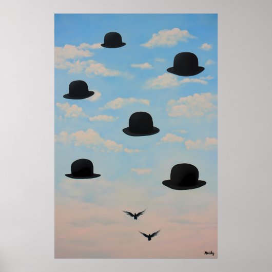 Floating Bowler hasst Dreamscape Art Poster (Vorne)