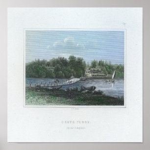 Floating Bridge Schuylkill River Gray's Ferry Poster