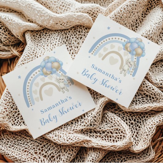 Floating Bunny Boho Baby Shower Serviette