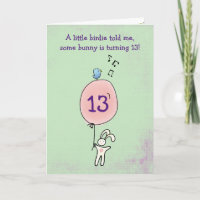 Floating Bunny Holding a Balloon Geburtstag