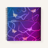 Floating Butterflies Spiral Notebook (Purple) Notizblock (Vorderseite)