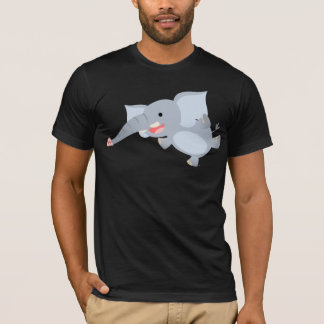 Floating-Cartoon Elephant-T - Shirt