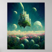 Floating Castle Fantasy Art Poster (Vorne)