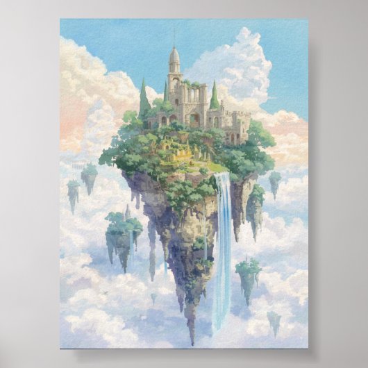 Floating Castle in the Sky Poster (Vorne)