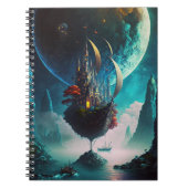 Floating Castle Ship Fantasy Art Notebook Notizblock (Vorderseite)
