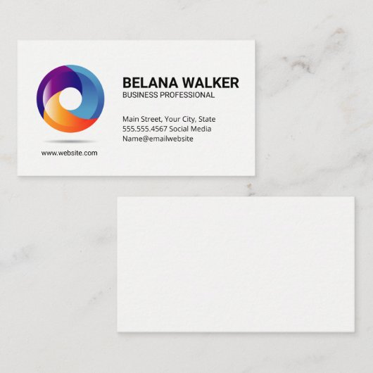 Floating Circle Orb Logo Visitenkarte (Vorne/Hinten)