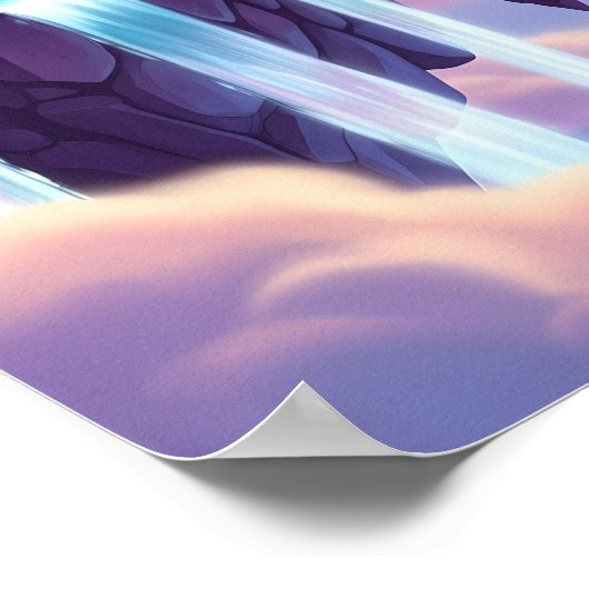 Floating Crystal Kingdom above the Clouds Poster (Ecke)