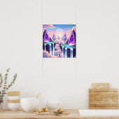 Floating Crystal Kingdom above the Clouds Poster (Küche)