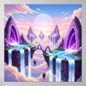 Floating Crystal Kingdom above the Clouds Poster (Vorne)