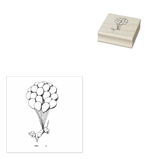 Floating-Dackel Gummistempel (Stempel)