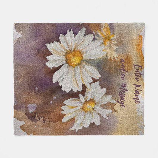 Floating Daisy Aquarell Weihnachten Fleecedecke (Vorderseite (Horizontal))