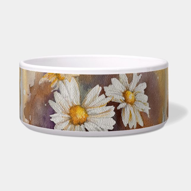 Floating Daisy Wassercolor Bowl Napf (Vorderseite)