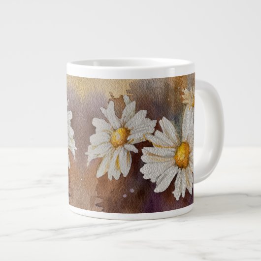 Floating Daisy Watercolor Jumbo-Tasse (Vorderseite Rechts)