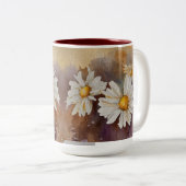 Floating Daisy Watercolor Zweifarbige Tasse (VorderseiteRechts)