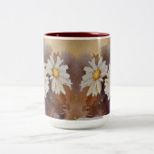 Floating Daisy Watercolor Zweifarbige Tasse (Mittel)