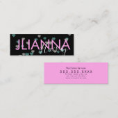 Floating Diamond Makeup Salon Nails Eyelashes Mini Visitenkarte (Vorne/Hinten)