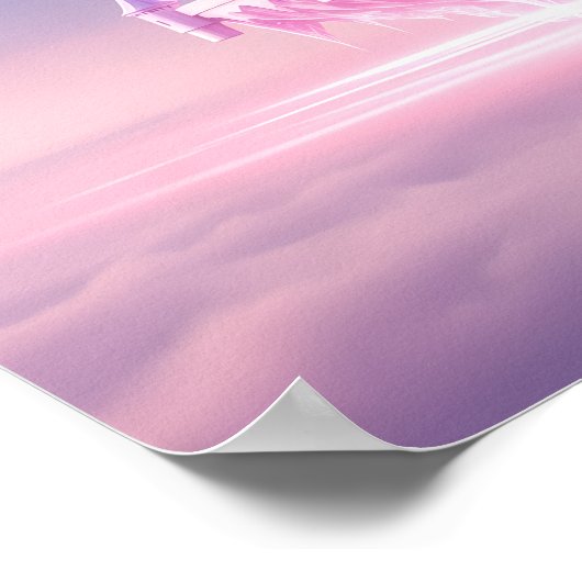 Floating Dream Castle Above the Clouds Poster (Ecke)