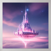 Floating Dream Castle Above the Clouds Poster (Vorne)
