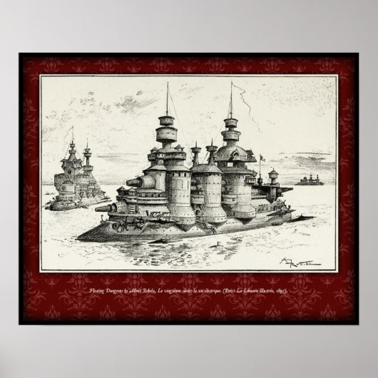 Floating Dungeons Poster - Albert Robida, 1893 (Vorne)