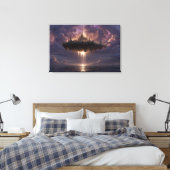 Floating Fantasy Castle Cloud Beams Glow Leinwanddruck (Insitu (Schlafzimmer))
