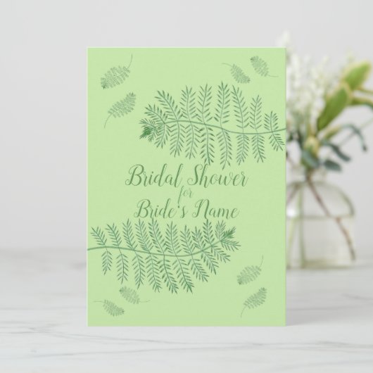 Floating Ferns Bridal Dusche Einladungen (Stehend Vorderseite)