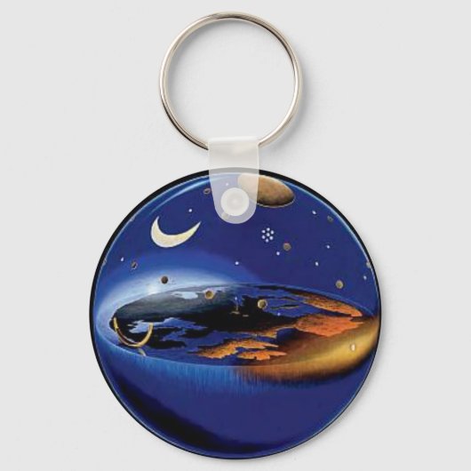 Floating Flat Earth Firmament Sun & Moon Schlüssel Schlüsselanhänger (Vorderseite)