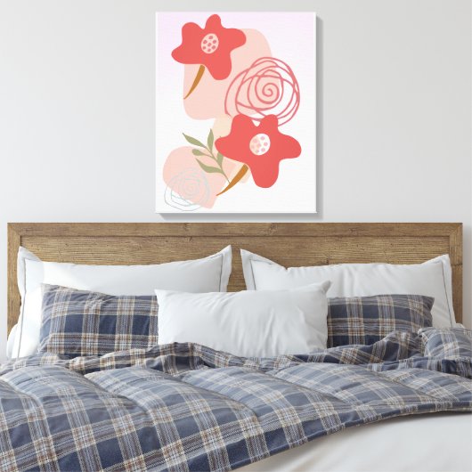 Floating Floral Boho Leinwanddruck (Insitu (Schlafzimmer))