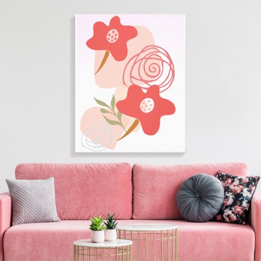 Floating Floral Boho Leinwanddruck (Insitu (Wohnzimmer))