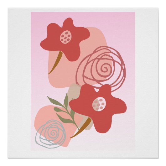 Floating Floral Boho Poster (Vorderseite)