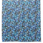 Floating Floral Pattern 01.Blue DGrey BG Duschvorhang (Vorderseite)