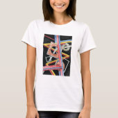 Floating Formen Handgemalt Moderne geometrische Ku T-Shirt (Vorderseite)