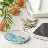 Floating Frangipanis auf Beach Wave Meet Starfish Schlüsselanhänger (Seite)