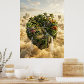 Floating Garden Island Fantasy Art Poster (Küche)